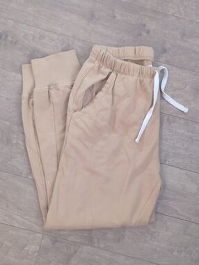 Bluenotes Tan Elastic Waist Joggers with White Drawstring